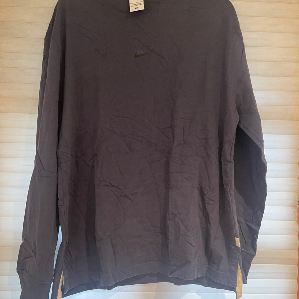 Nike Sportswear Premium Essentials Mock Neck Shirt Navy Men's Medium
